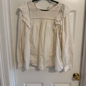 Madewell Cream Ruffle Blouse